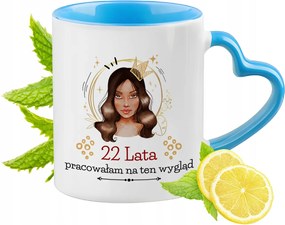 Születésnap 22 22. 22. Kék Bögre Szív Alakú Füllel Ajándék