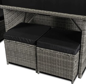 DALLAS kerti bútor szett szürke/fekete