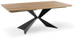 STARK modern étkezőasztal - tölgy/fekete - 160cm