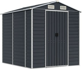 vidaXL antracitszürke horganyzott acél kerti fészer 191 x 215 x 198 cm