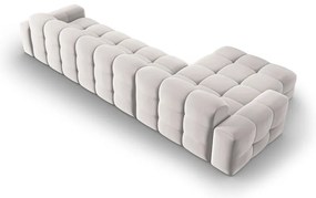 Világosszürke bársony sarokkanapé (bal oldali) Kendal – Micadoni Home