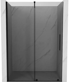 Mexen Velar, tolózuhanyajtó nyitáshoz 150 cm, 8mm szürke üveg, fekete matt, 871-150-000-41-70