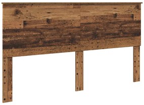 vidaXL Ágykeret fejtámlával Öreg fa 200 x 200 cm Tömör fenyőfa