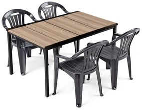 Rowen 4+1 kerti bútor garnitúra szett kőris-grafit