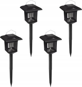 4x napelemes rovarölő lámpa professzionális kültéri Led szúnyogcsapda