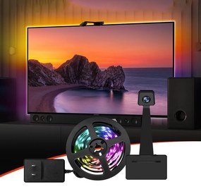 Digitális LED szalag szett kamerával , TV képernyő követő funkcióval , RGB + IC (digitális) , dimmelhető , 5.5m , WIFI/Bluetooth , TUYA , LEDISSIMO AMBIENT LIGHT