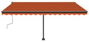 narancs-barna kézzel kihúzható póznás napellenző 400 x 300 cm