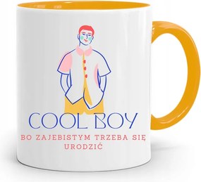Sárga Ajándék Bögre Fiúnak Cool Boy nyomott mintával