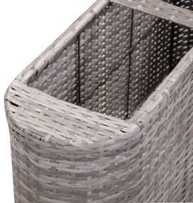 Szürke polyrattan virágtartó 80 x 25 x 40 cm