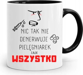 Fekete Bögre Ápolónőnek Igen Nem Idegesítő nyomott mintával