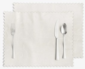 Goldea ünnepi viaszosvászon reggeliző alátét - tej színű nagy ornamentekkel ékesített - 2db 30 x 40 cm