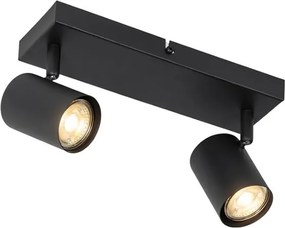 Modern mennyezeti lámpa fekete 2-lámpás állítható téglalap alakú - Jeana