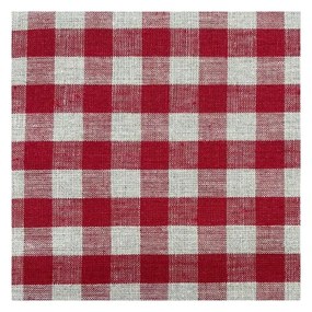 Piros len kerek karácsonyfatalp takaró ø 125 cm Red Gingham – Linen Tales