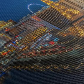 Éjszakai Las Vegas-i kép (órával) (90x30 cm)
