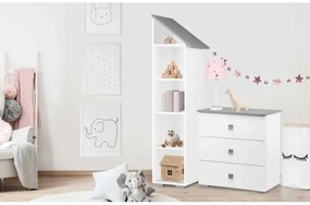 Szekrény PABIS 87x83 cm fehér/szürke