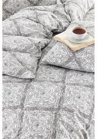 Szürke négyrészes kétszemélyes hosszabbított ágyneműhuzat lepedővel 200x220 cm Geometric – Mila Home