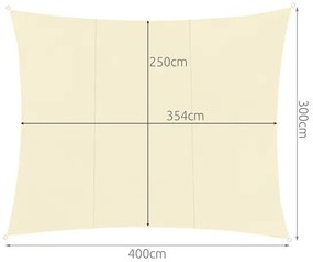 Napellenző vitorla 4x3m - bézs Gardlov 23144