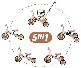 PETITE&amp;MARS - Gyermek tricikli 5in1 TURBO Desert Sand