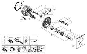 GROHE 29156LS0 -Termosztát falba süllyesztett beépítéshez GROHTHERM SMARTCONTROL fehér