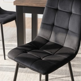 Krzesło PERU Czarne Welurowe