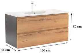 Vario Pull 100 alsó szekrény mosdóval