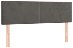 2 db sötétszürke bársony fejtámla 72 x 5 x 78/88 cm