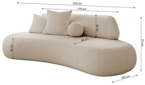 Háromszemélyes kanapé Bally  (krém + fekete). 1100118