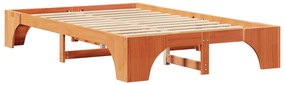 Fenyőágykeret Gyantázott barna Tömör fa 140 x 190 cm Tartós
