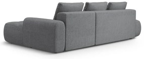 Szürke kinyitható-tárolóhelyes sarokkanapé (jobb oldali-heverő résszel) Linz – Cosmopolitan Design