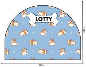 PIPPER. Védő textil falmatrica – Ív – Corgi Méret: 120x96cm, Indíték: név nélkül