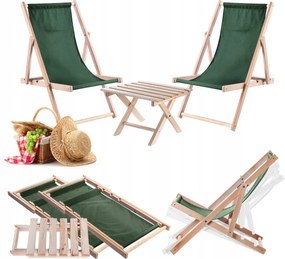 Fa Kerti Napozóágy Összecsukható Napozóágy 2db Asztal Lengyel Gyártó