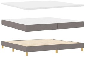 Rugós Ágy matracmal fejtámlával Tópszínű 200 x 200 cm szövet