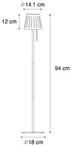 Kültéri állólámpa fehér LED-del, 3 fokozatú fényerő-szabályozással napelemes - Ferre
