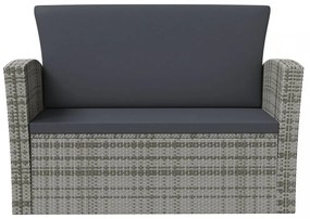 vidaXL 8 részes szürke polyrattan kerti bútorszett párnákkal