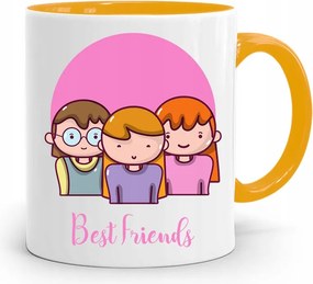 Sárga Bögre Barátnak Legjobb Barátnőknek fényképes nyomtatással