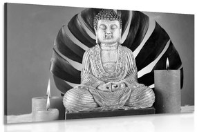 Kép Buddha pihenő csendéletben fekete fehérben