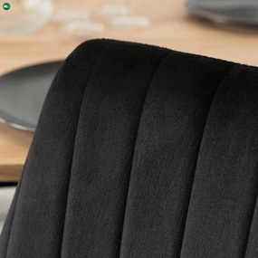 szett étkezőasztal HARRY 102-142 cm artisan tölgy/fekete és 4 szék BARI fekete