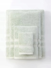 Harmony bambusz törölköző 70x140 zsályás, ezüst bordűrrel