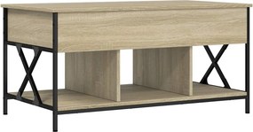 vidaXL sonoma tölgy szerelt fa és fém dohányzóasztal 100 x 55 x 50 cm