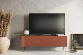 Desin 170 3D1SZ háromajtós TV-szekrény - kerámia vörös / nagano-tölgy