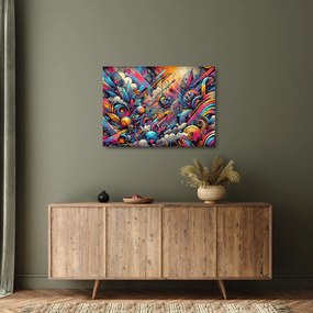 Üveg kép - Színes graffiti (70x50 cm)