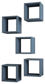 KÉSZLET 5x Fali polc BOX kék