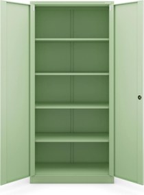 Kétajtós szekrény polcokkal JAN H, 900 x 1950 x 400 mm, Fresh Style: pasztellzöld