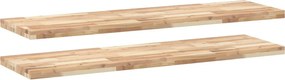 vidaXL 2 db kezeletlen tömör akácfa függőpolc 120 x 40 x 4 cm