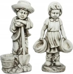 Kerti figura álló lány fiú kert