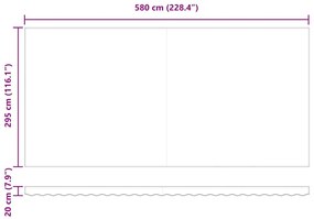 Fehér Napernyő Fehér 600 × 300 cm szövet