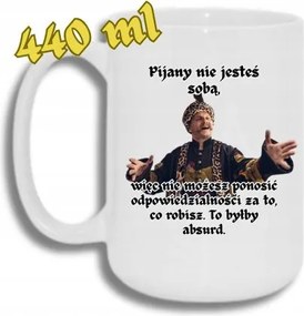 Bögre Fehér Nagy 440ML Vicces Ajándék 1670 Részeg Nem Vagy Önmagad