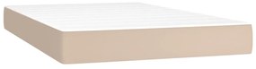 cappuccino színű műbőr rugós ágy matraccal és LED-del 120x200cm
