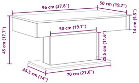 Dohányzóasztal Musta tammi 96 x 50 x 45 cm Faanyag