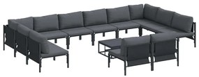 Kerti Kanapé Szett 13 pcs Antracit Acél